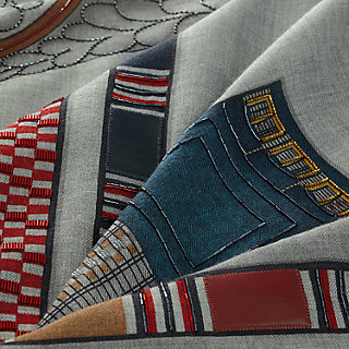 Lettres Equestres【HERMES】コート Lettres Equestres shawl 140 | Hermès Mainland China